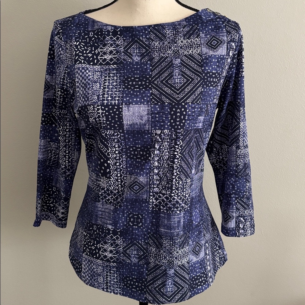 J.McLaughlin Patchworm Print Top, Medium